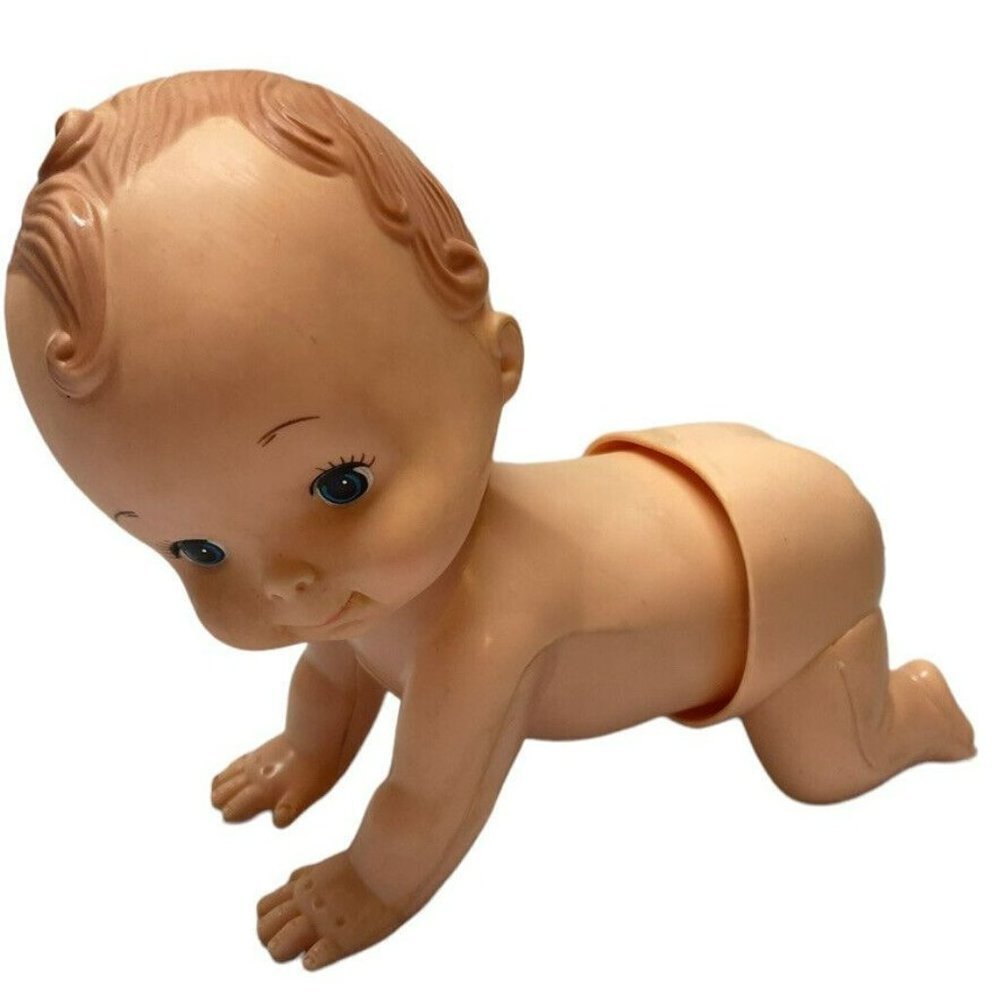 Vintage Playmates Baby Crawl Away Crawling Doll Toy Hong Kong
